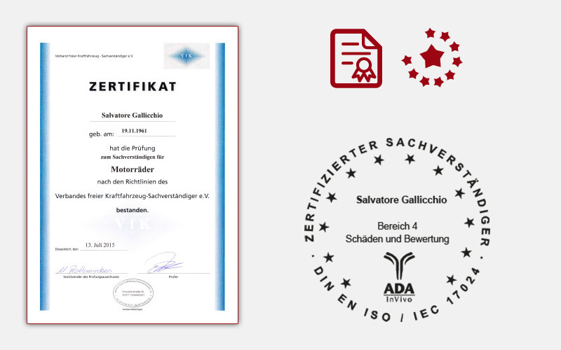ZERTIFIKAT Sachverständigen für Motorräder
