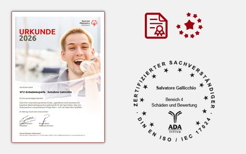 Zertifikat Gutachter KFZ Schweiz