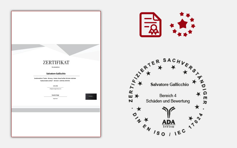 Zertifikat Gutachter KFZ Schweiz